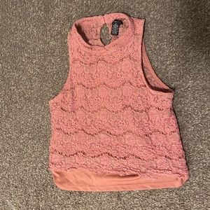Rue 21 pink laced tank top. XL